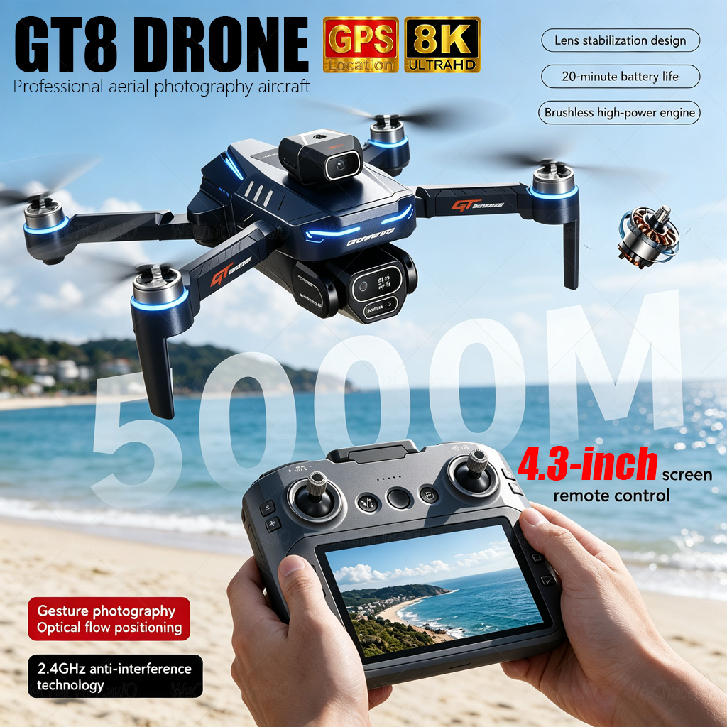 Drone Gimbal Brushless - NUOVO Drone RC GT8 HD 4K