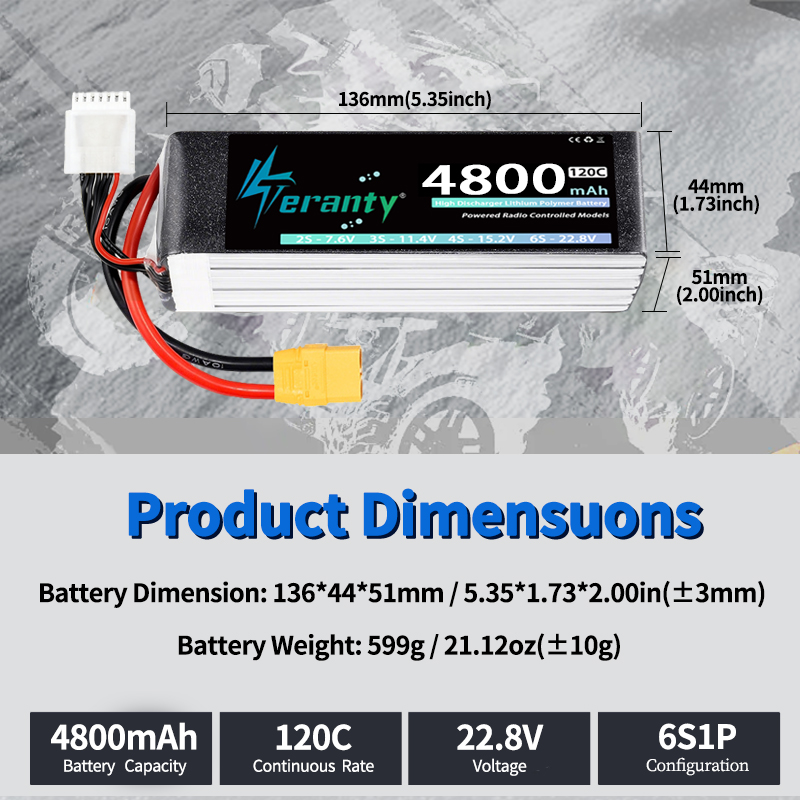 Batteria Lipo TERANTY 6S 4800m - Drone Gimbal Controller recensione e prezzo